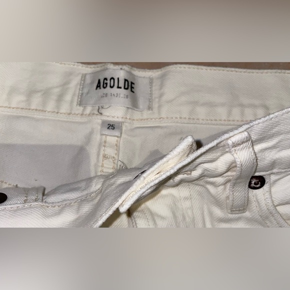 AGolde Revolve Women’s High Waist Denim Jean Shorts White Parker 25 - Picture 10 of 12